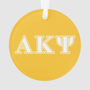 Alpha Kappa Psi White and Yellow Letters Ornament