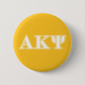 Alpha Kappa Psi White and Yellow Letters Pinback Button