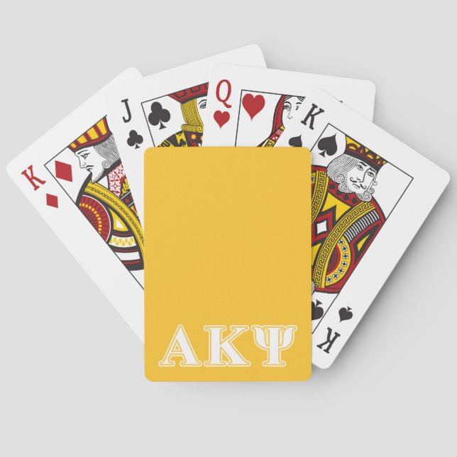Alpha Kappa Psi White and Yellow Letters Poker Cards (Back)