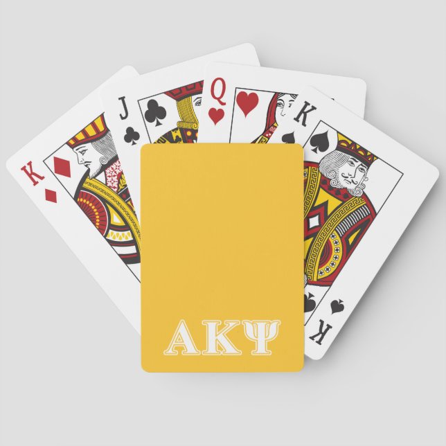 Alpha Kappa Psi White and Yellow Letters Poker Cards (Back)