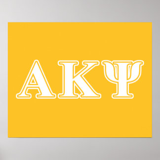 Alpha Kappa Psi White and Yellow Letters Poster