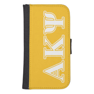 Alpha Kappa Psi White and Yellow Letters Wallet Phone Case For Samsung Galaxy S4