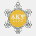 Alpha Kappa Psi White And Yellow Letters Snowflake Pewter Christmas Ornament at Zazzle