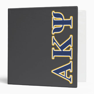 Alpha Kappa Psi Yellow and Navy Letters 3 Ring Binder