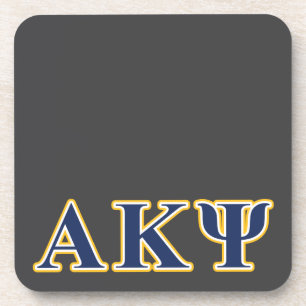 Alpha Kappa Psi Yellow and Navy Letters Beverage Coaster