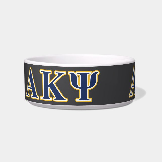 Alpha Kappa Psi Yellow and Navy Letters Bowl (Left)