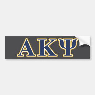 Alpha Kappa Psi Yellow and Navy Letters Bumper Sticker