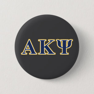Alpha Kappa Psi Yellow and Navy Letters Button