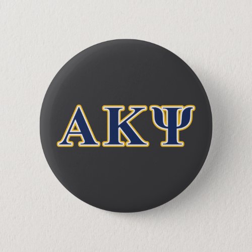 Alpha Kappa Psi Yellow and Navy Letters Button