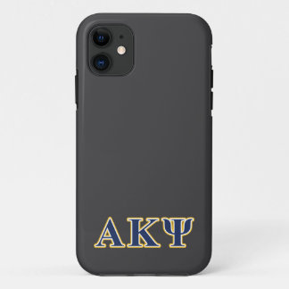 Alpha Kappa Psi Yellow and Navy Letters iPhone 11 Case