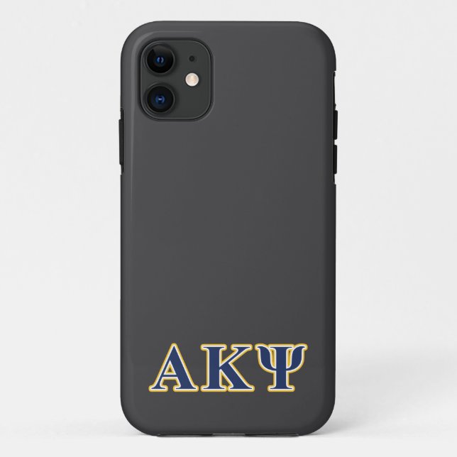 Alpha Kappa Psi Yellow and Navy Letters Case-Mate iPhone Case (Back)