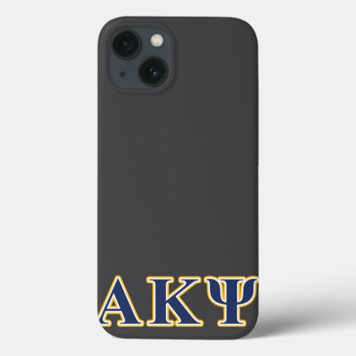 Alpha Kappa Psi Yellow and Navy Letters iPhone 13 Case