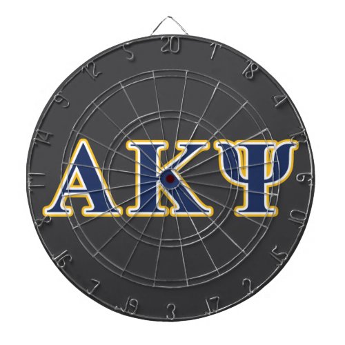 Alpha Kappa Psi Yellow and Navy Letters Dart Board