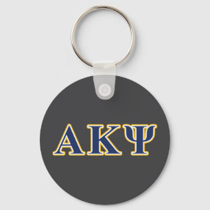 Alpha Kappa Psi Yellow and Navy Letters Keychain