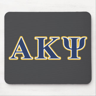Alpha Kappa Psi Yellow and Navy Letters Mouse Pad