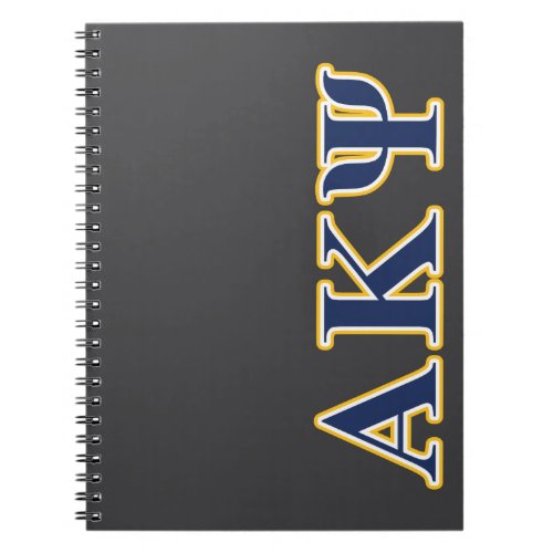 Alpha Kappa Psi Yellow and Navy Letters Notebook