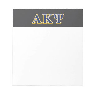 Alpha Kappa Psi Yellow and Navy Letters Notepad