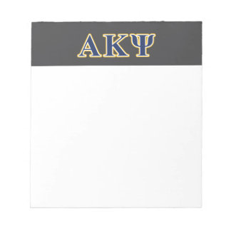 Alpha Kappa Psi Yellow and Navy Letters Notepad
