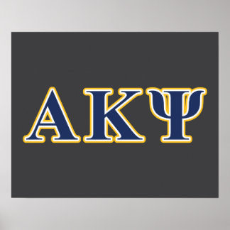 Alpha Kappa Psi Yellow and Navy Letters Poster