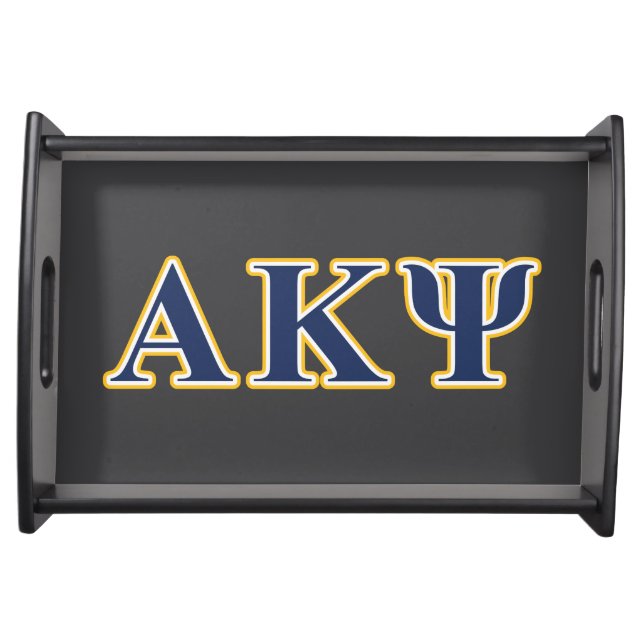 Alpha Kappa Psi Yellow and Navy Letters Serving Tray (Front)