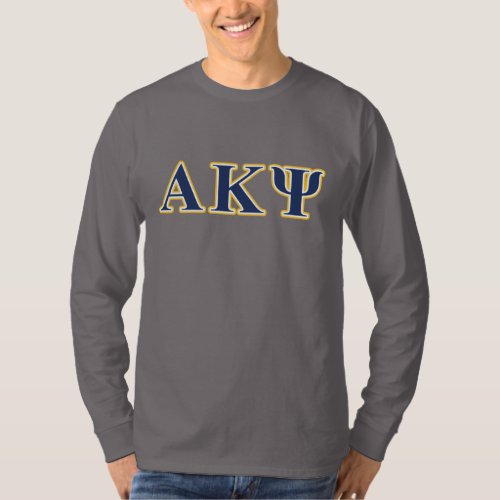 Alpha Kappa Psi Yellow and Navy Letters T_Shirt