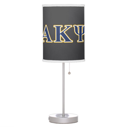 Alpha Kappa Psi Yellow and Navy Letters Table Lamp (Left)