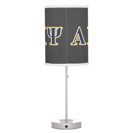 Alpha Kappa Psi Yellow and Navy Letters Table Lamp (Back)