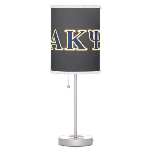 Alpha Kappa Psi Yellow and Navy Letters Table Lamp (Right)