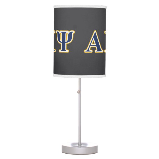 Alpha Kappa Psi Yellow and Navy Letters Table Lamp (Front)