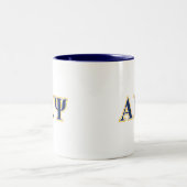 Alpha Kappa Psi Yellow and Navy Letters Two-Tone Coffee Mug (Center)