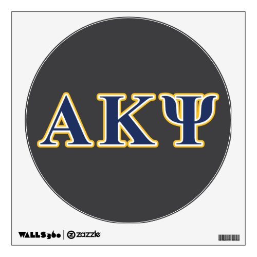 Alpha Kappa Psi Yellow and Navy Letters Wall Sticker