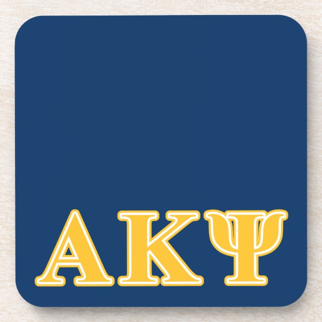 Alpha Kappa Psi Yellow Letters Beverage Coaster (Front)