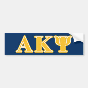 Alpha Kappa Psi Yellow Letters Bumper Sticker