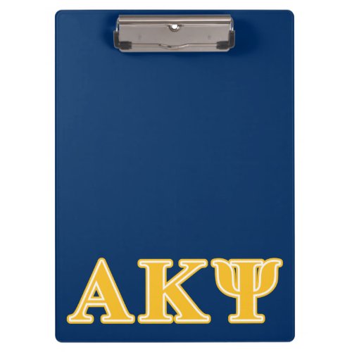 Alpha Kappa Psi Yellow Letters Clipboard
