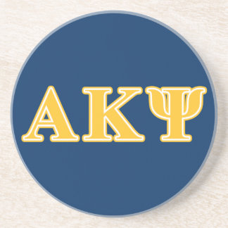 Alpha Kappa Psi Yellow Letters Drink Coaster