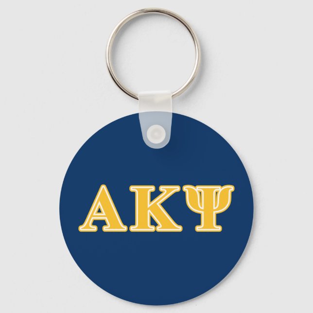 Alpha Kappa Psi Yellow Letters Keychain (Front)