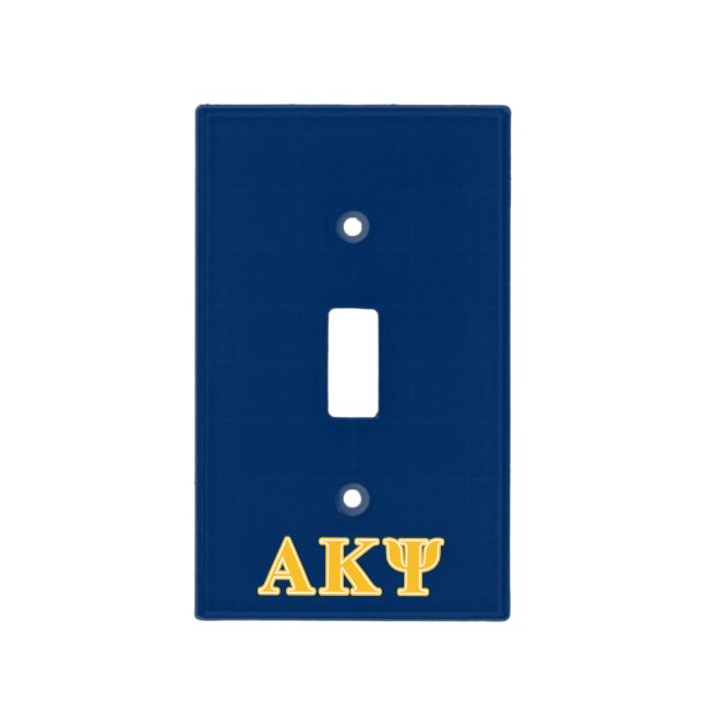 Alpha Kappa Psi Yellow Letters Light Switch Cover (Front)