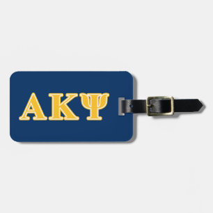 Alpha Kappa Psi Yellow Letters Luggage Tag