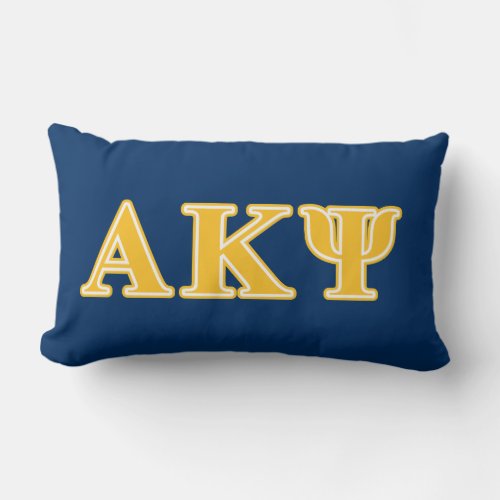 Alpha Kappa Psi Yellow Letters Lumbar Pillow