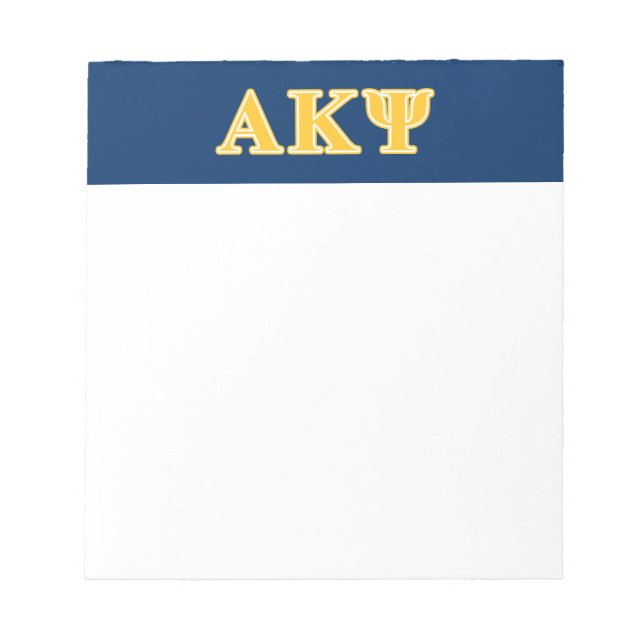 Alpha Kappa Psi Yellow Letters Notepad (Front)