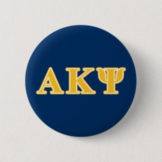 Alpha Kappa Psi Yellow Letters Pinback Button