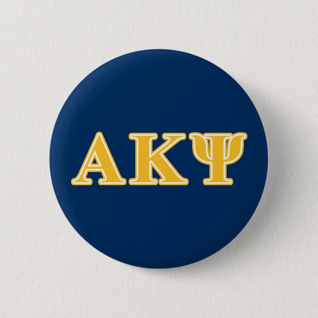 Alpha Kappa Psi Yellow Letters Pinback Button (Front)