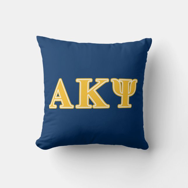 Alpha Kappa Psi Yellow Letters Throw Pillow (Front)