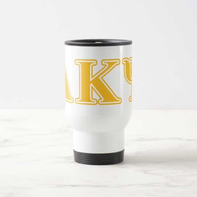 Alpha Kappa Psi Yellow Letters Travel Mug (Center)