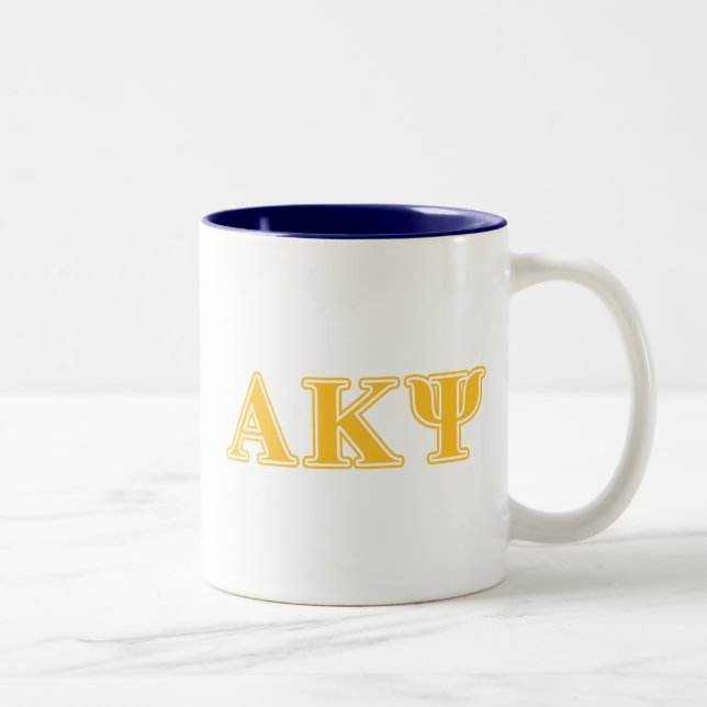 Alpha Kappa Psi Yellow Letters Two-Tone Coffee Mug (Right)