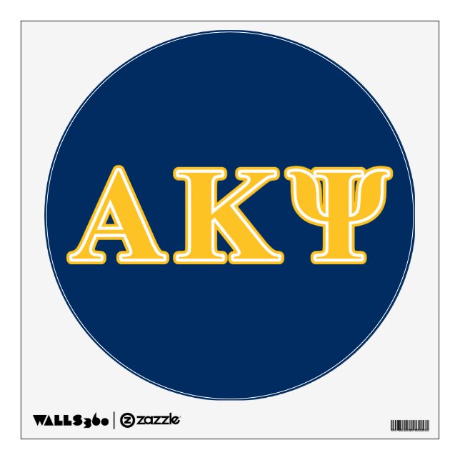 Alpha Kappa Psi Yellow Letters Wall Decal (Front)