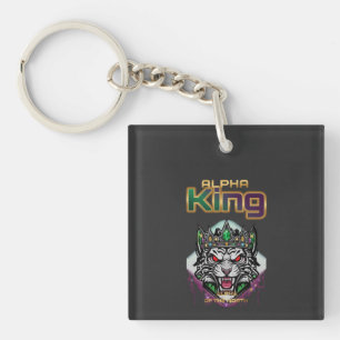 Alpha King lion emblem daily encouragement Keychain