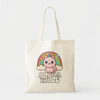 Alpha Male Cat Kitten Rainbow Tote Bag