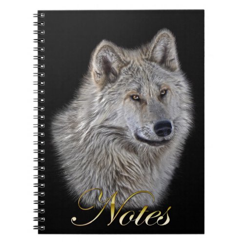 Alpha Male Grey Wolf Wildlife Photo Notebook