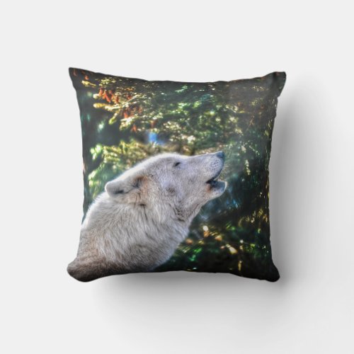 Alpha Male Grey Wolf Wildlife Photo Throw Pillow